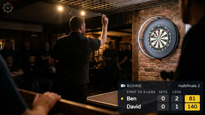 Live-Video vom Board mit Punktestand auf dem TV
